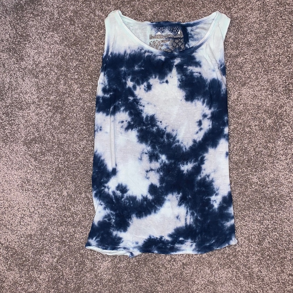 Vintage Havana very soft tie die tank top with design on back size small